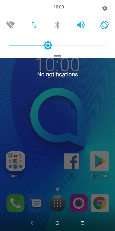 Press the settings icon. Press the settings icon.