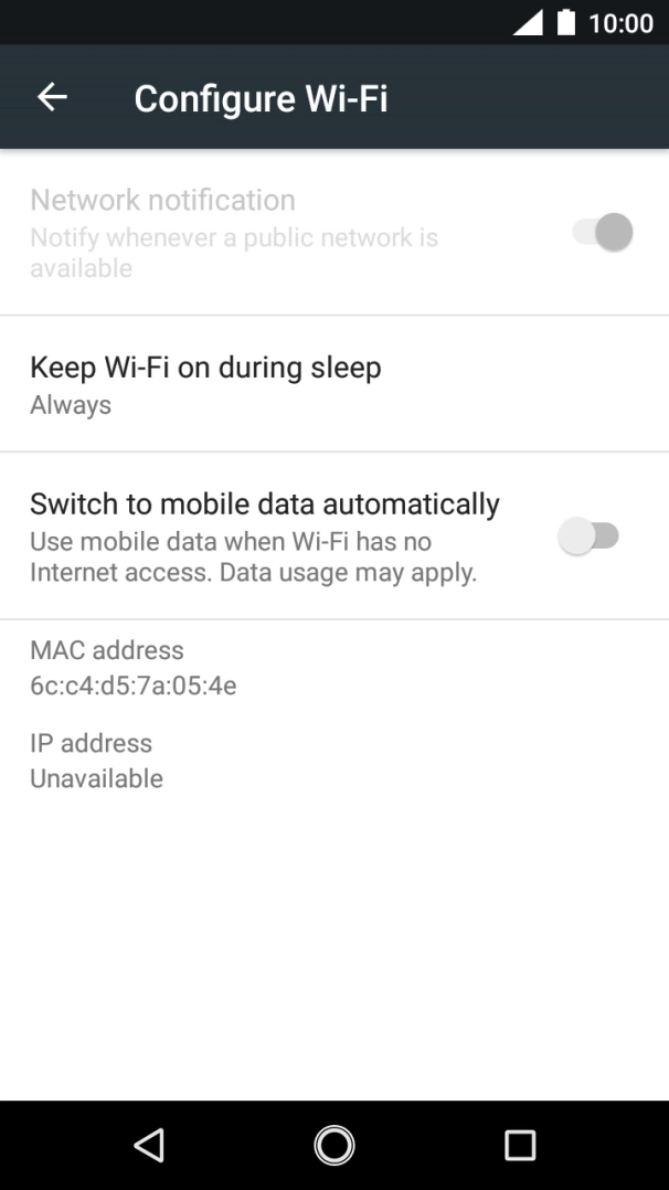 Press the indicator next to 'Switch to mobile data automatically' to turn the function on or off. Press the indicator next to 'Switch to mobile data automatically' to turn the function on or off.