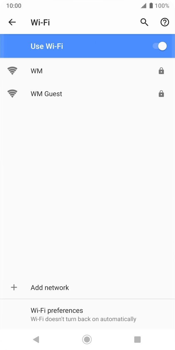 Press the required WiFi network.