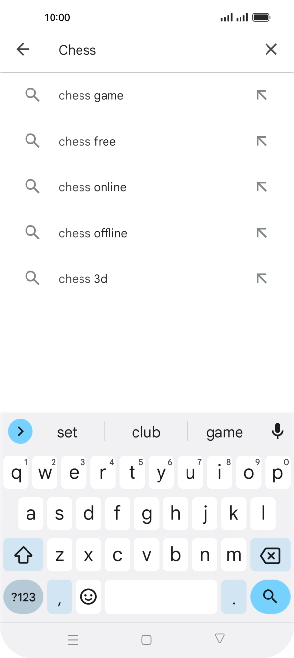 Key in the name or subject of the required app and press the search icon.