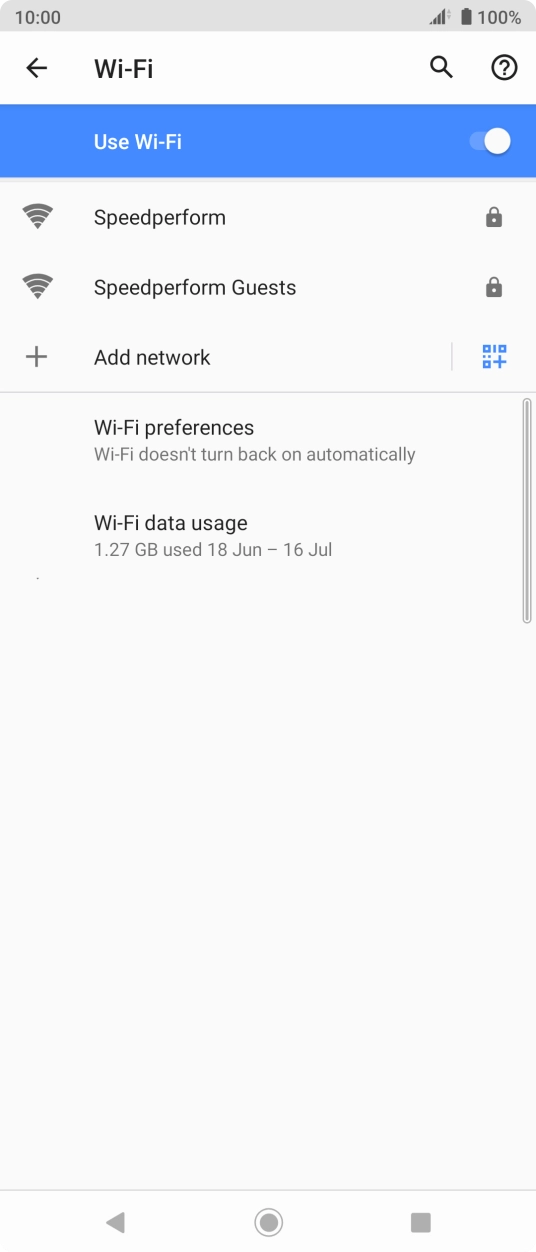 Press the required WiFi network.