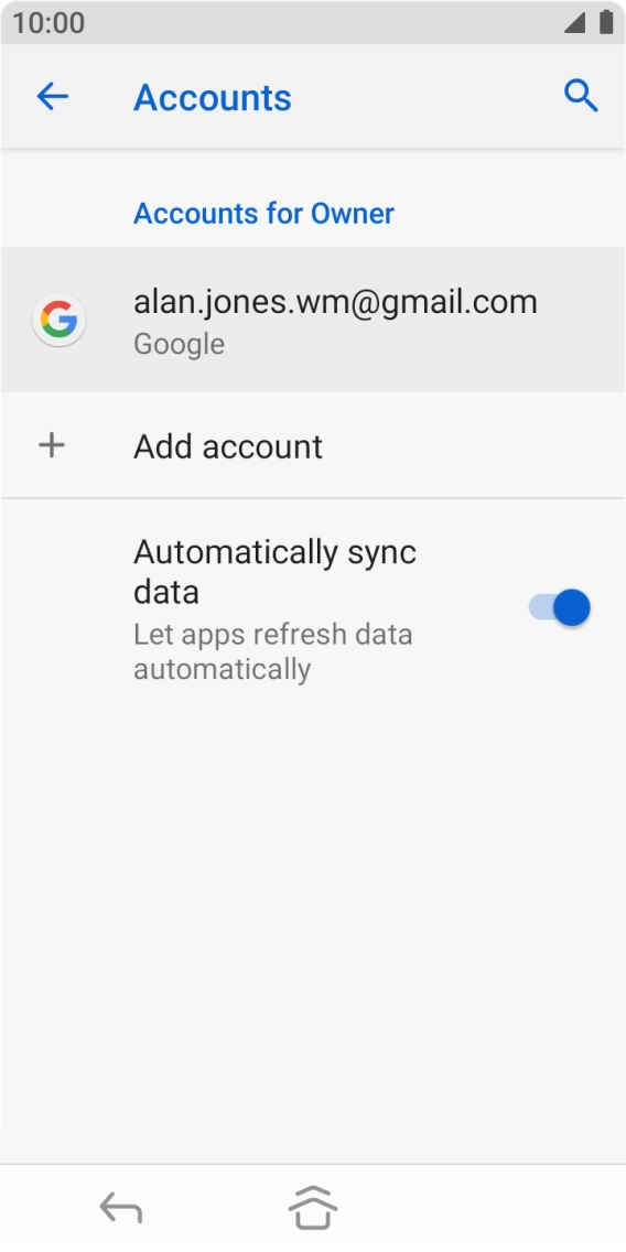 Press Add account. Press Add account.