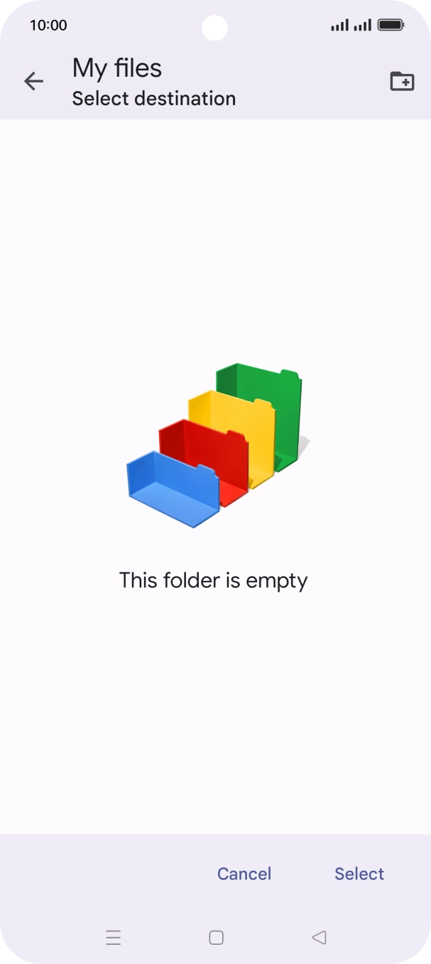 To create a new folder, press the new folder icon and follow the instructions on the screen to create a new folder. To create a new folder, press the new folder icon and follow the instructions on the screen to create a new folder.