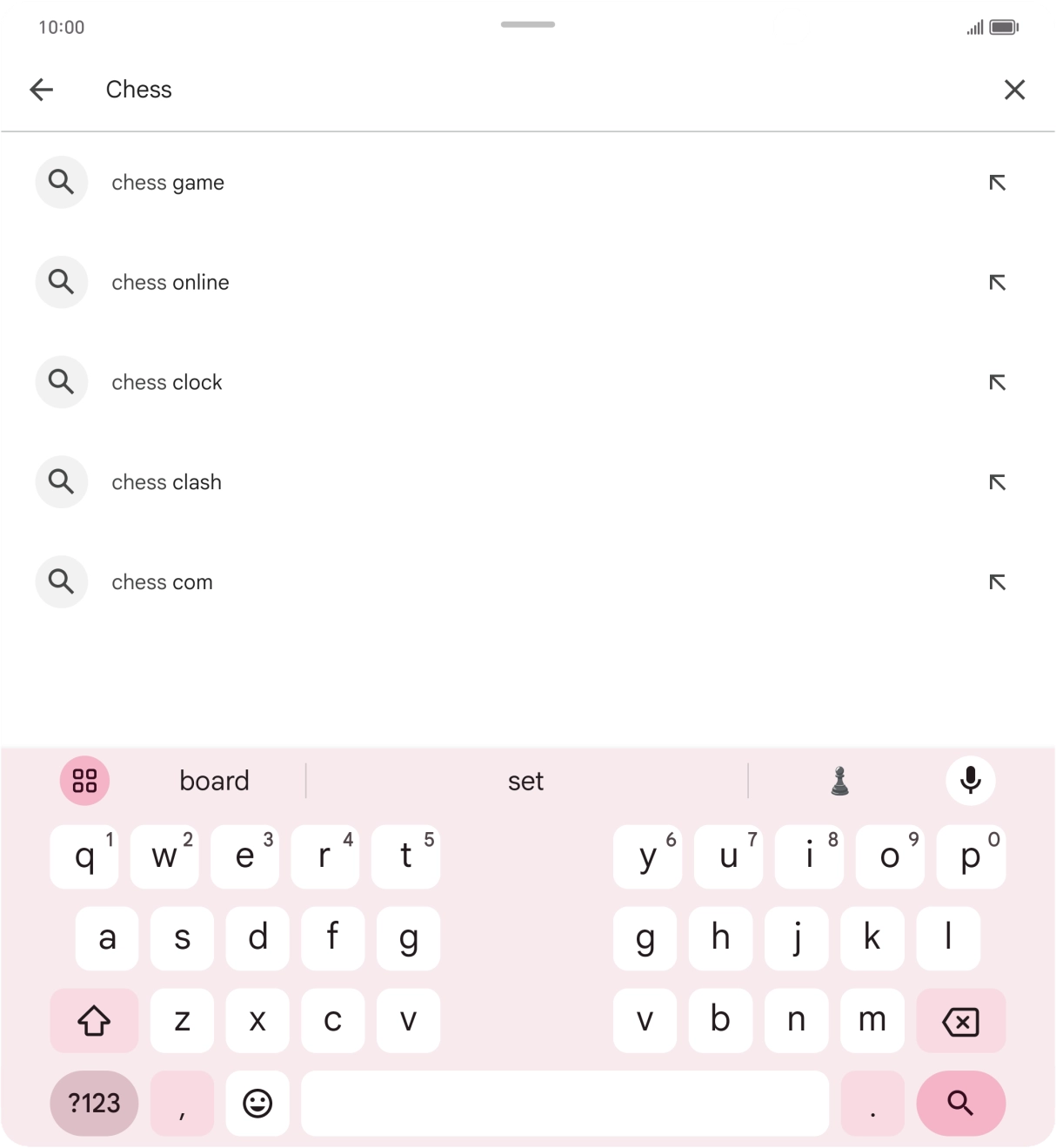 Key in the name or subject of the required app and press the search icon.