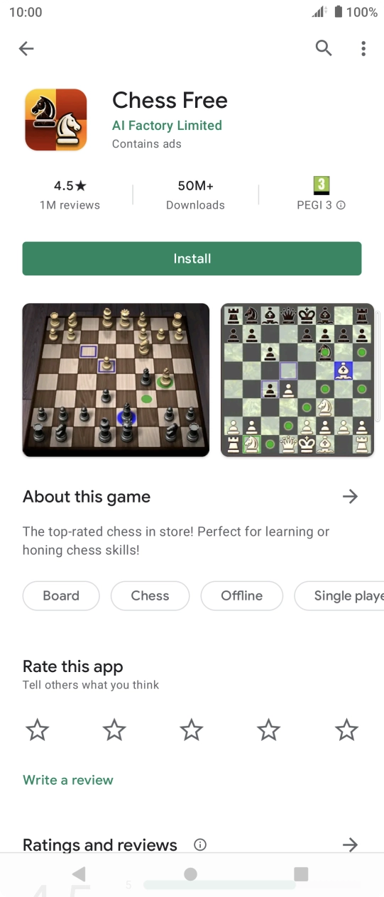 Press Install and follow the instructions on the screen to install the app.