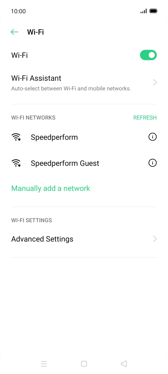 Press the required WiFi network.