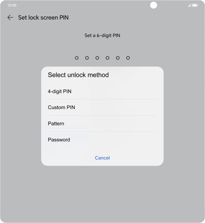 Press the required phone lock code and follow the instructions on the screen to create an additional phone lock code.