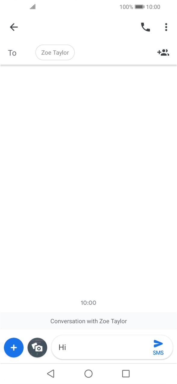 Press the send icon when you've finished your text message.
