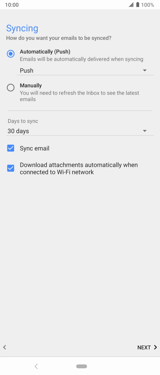 Press the drop down list below 'Automatically (Push)'. Press the drop down list below 'Automatically (Push)'.