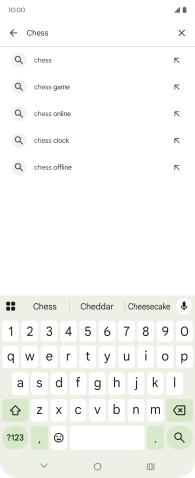 Introduza o nome ou categoria da app pretendida e prima o ícone para pesquisar.