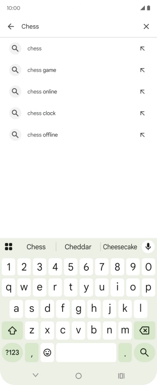 Introduza o nome ou categoria da app pretendida e prima o ícone para pesquisar.