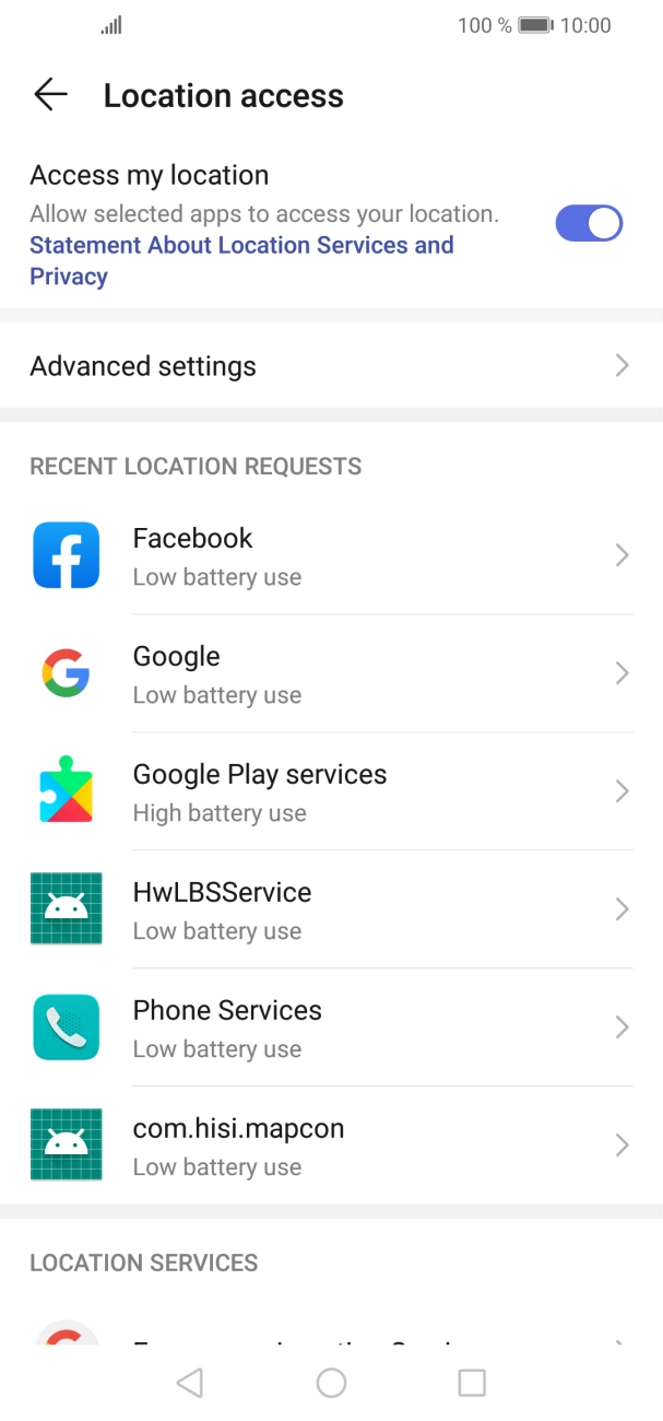 Press Google Location Accuracy.