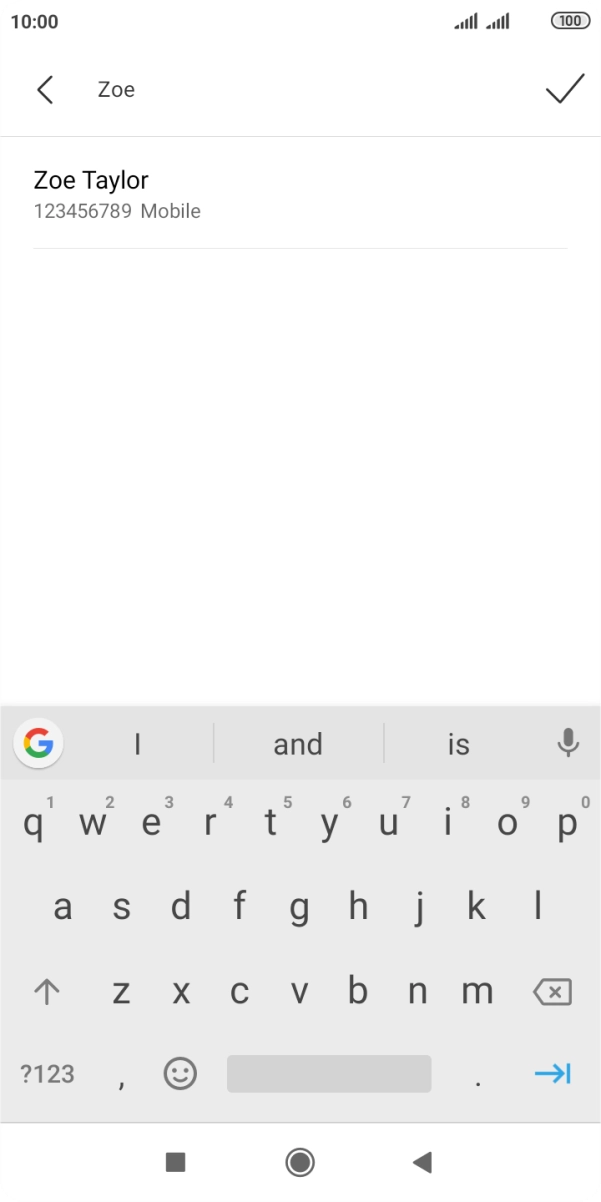 Press the required contact. Press the required contact.