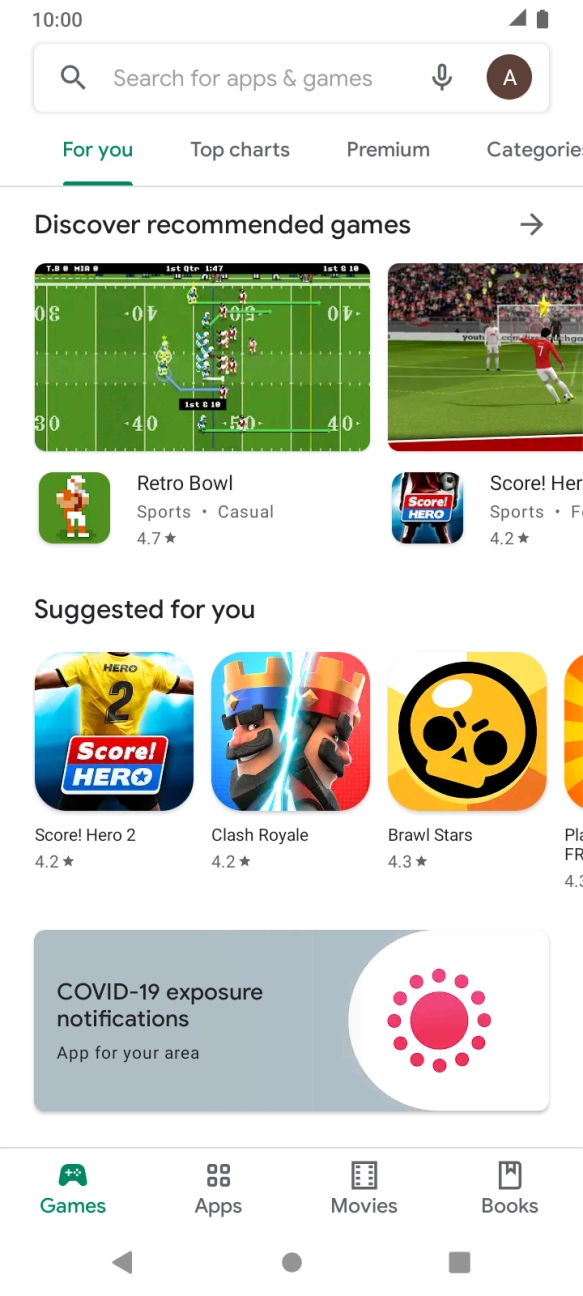 Press the search field.