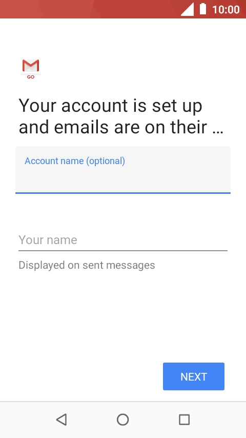 Press Your name and key in the required sender name.