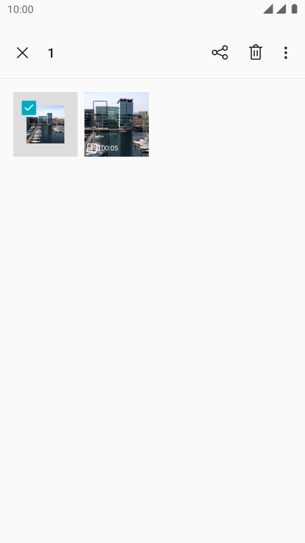 Press the required pictures or video clips to add them. Press the required pictures or video clips to add them.