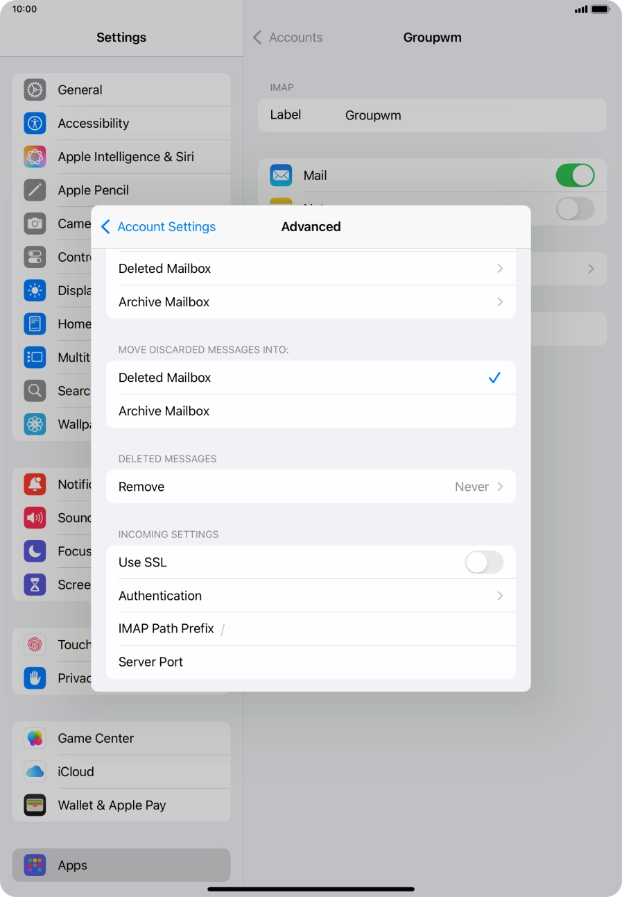 Press the indicator next to 'Use SSL' to turn on the function. Press the indicator next to 'Use SSL' to turn on the function.