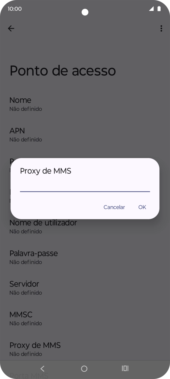 Introduza iproxy.vodafone.pt e prima OK.