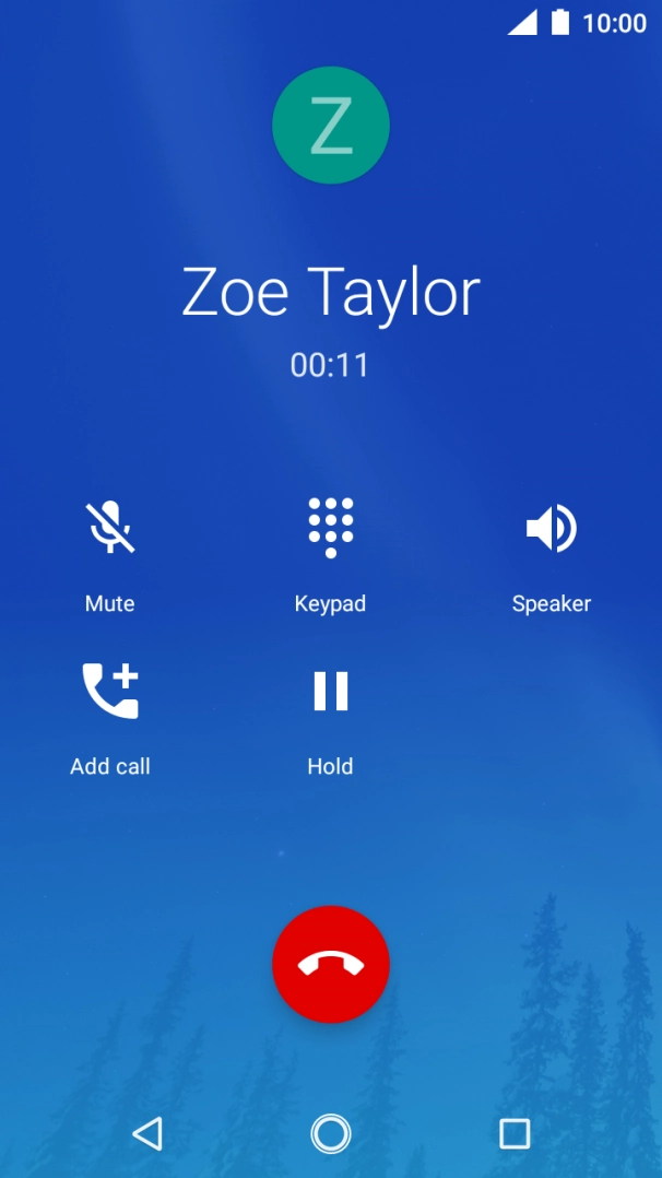 Press the end call icon.