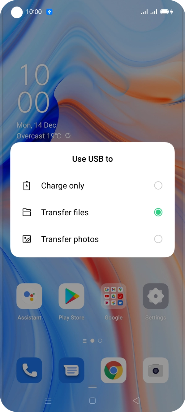Press Transfer files.
