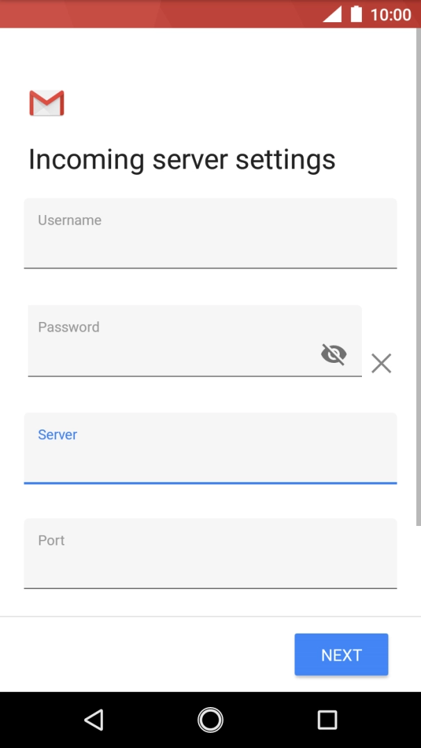 Press the field below 'Port' and key in 143.
