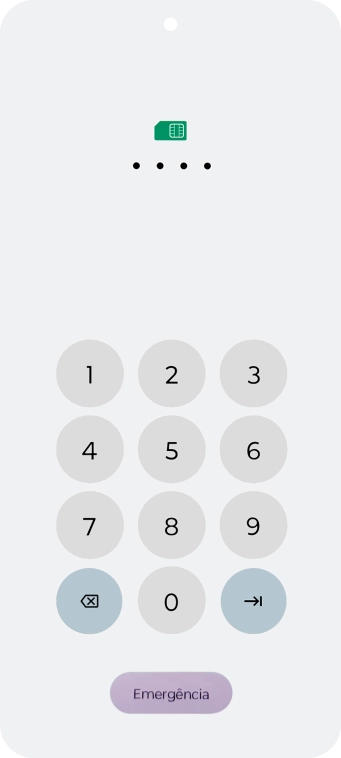 Se necessário, introduza o código PIN e prima a seta para a direita.