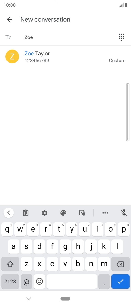 Press the required contact. Press the required contact.