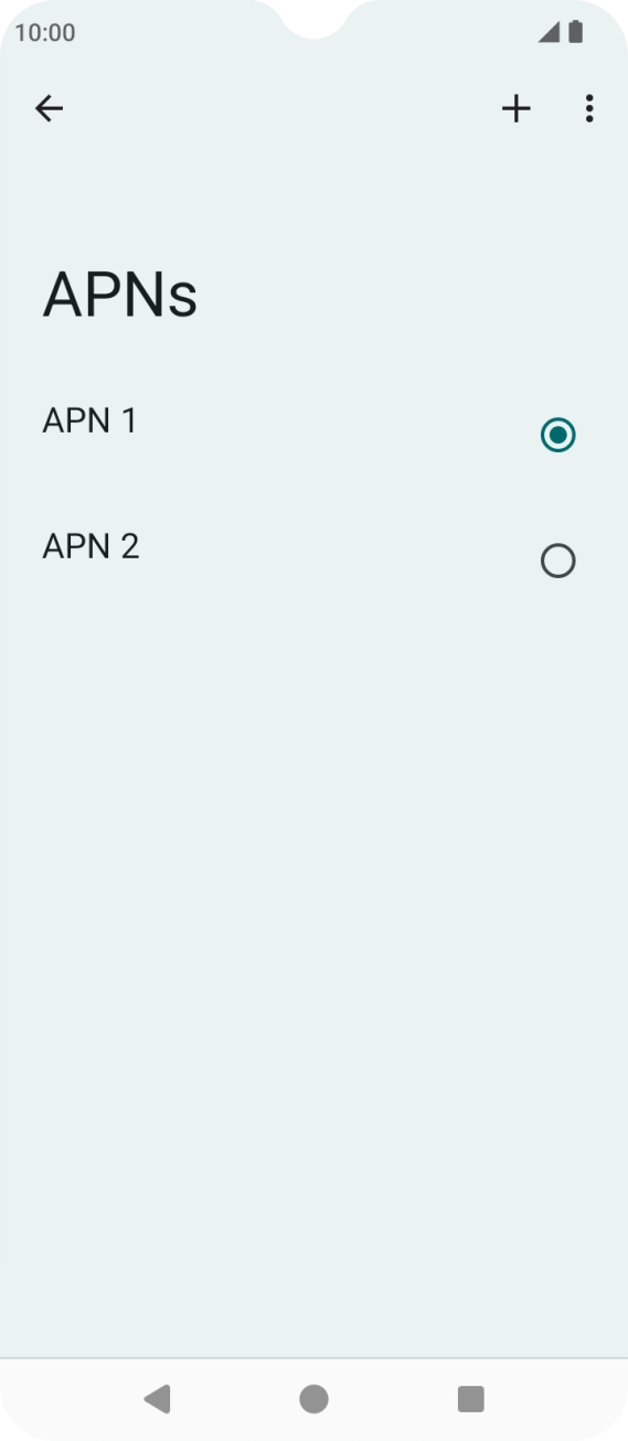 Press the field next to the data connection to activate it.