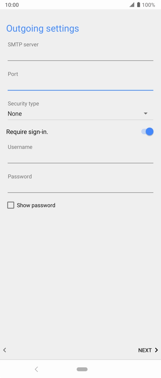 Press the drop down list below 'Security type'. Press the drop down list below 'Security type'.