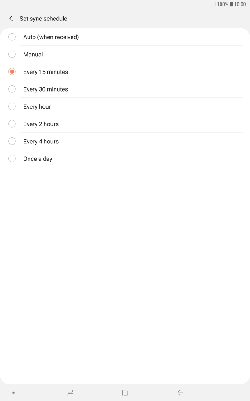 Press the required setting. Press the required setting.