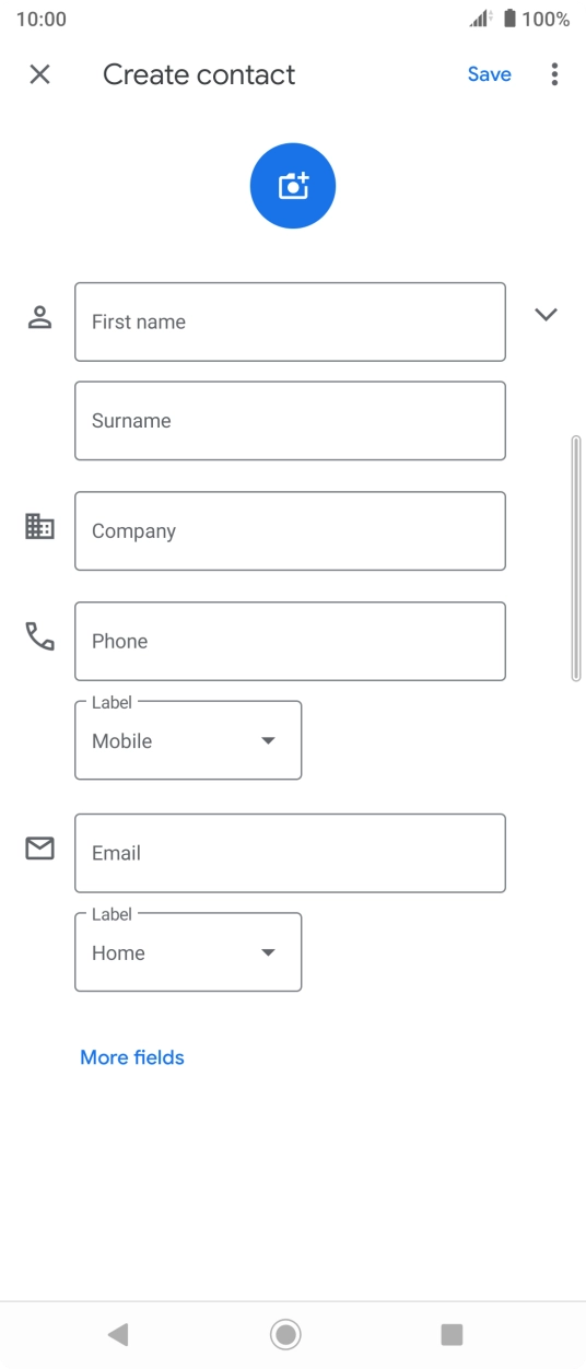 Press First name and key in the first name.