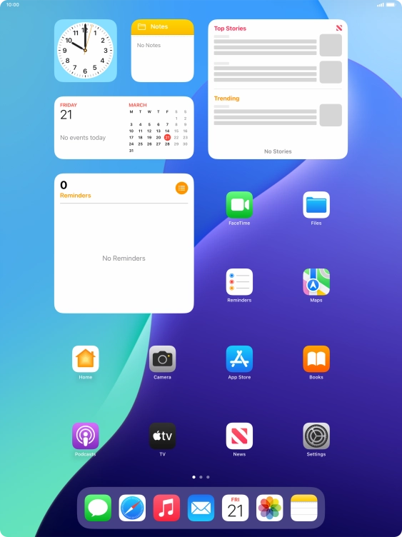 Slide your finger downwards starting from the top right side of the screen.