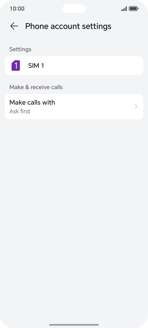 Press the name of the SIM.