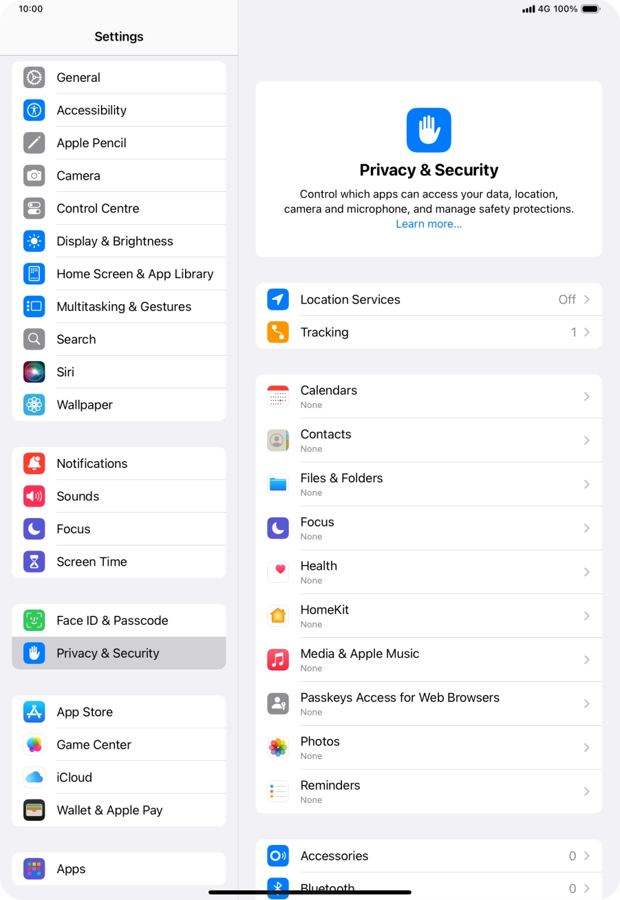 Press Location Services.