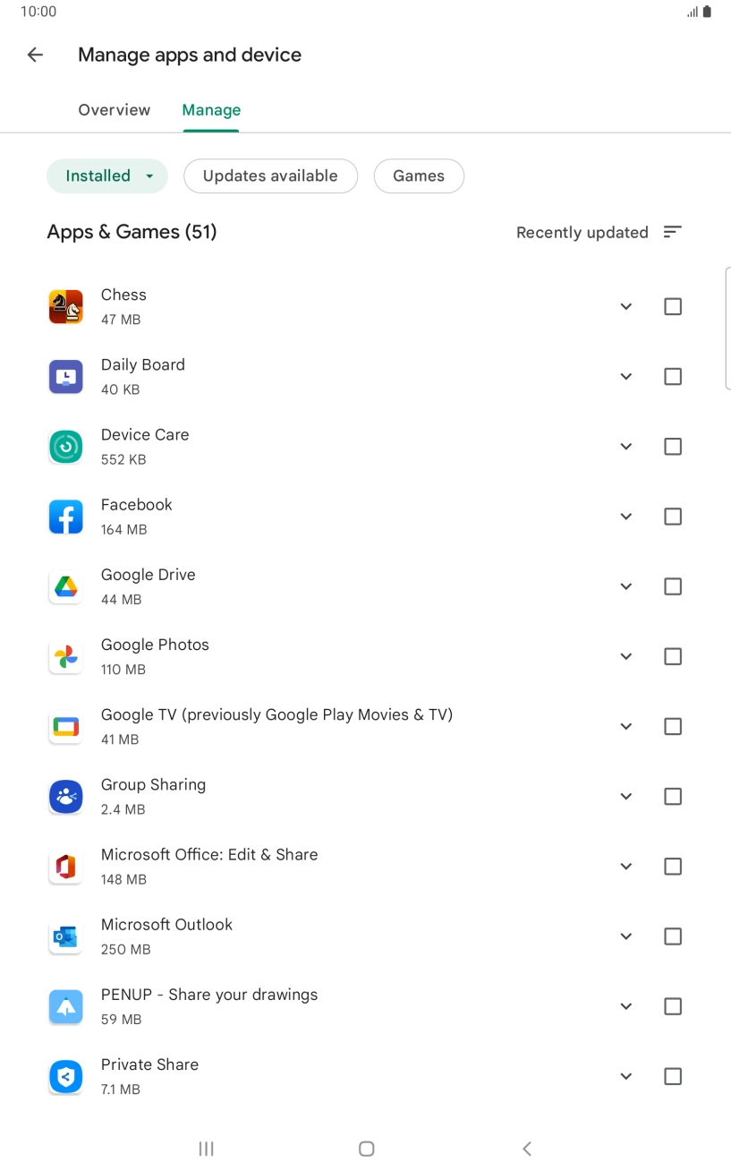 Press the required app.