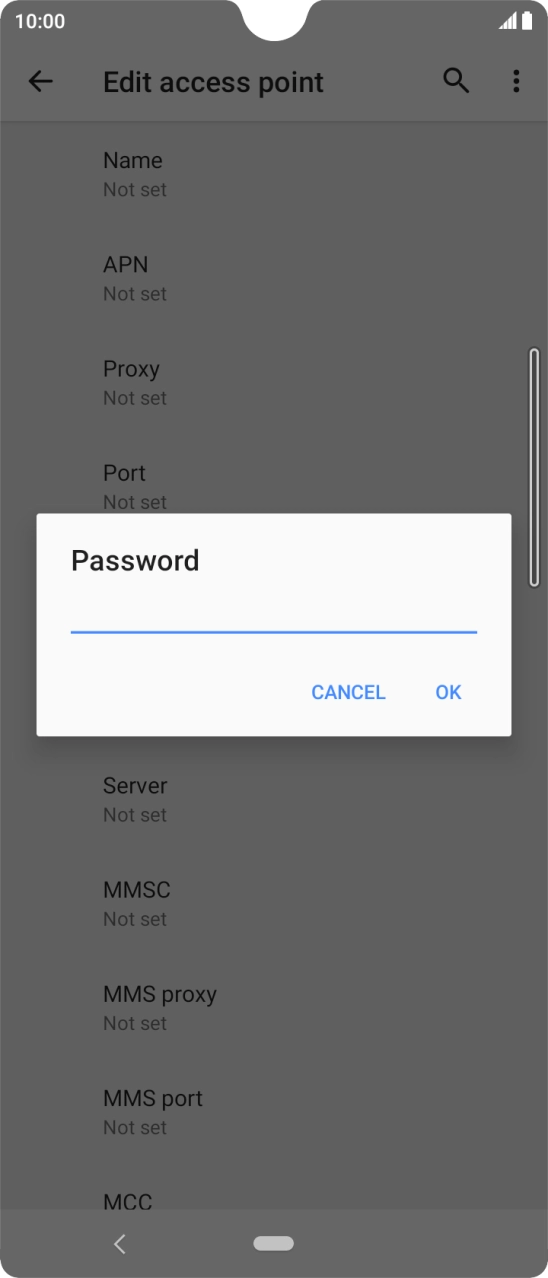 Key in password and press OK. Key in password and press OK.