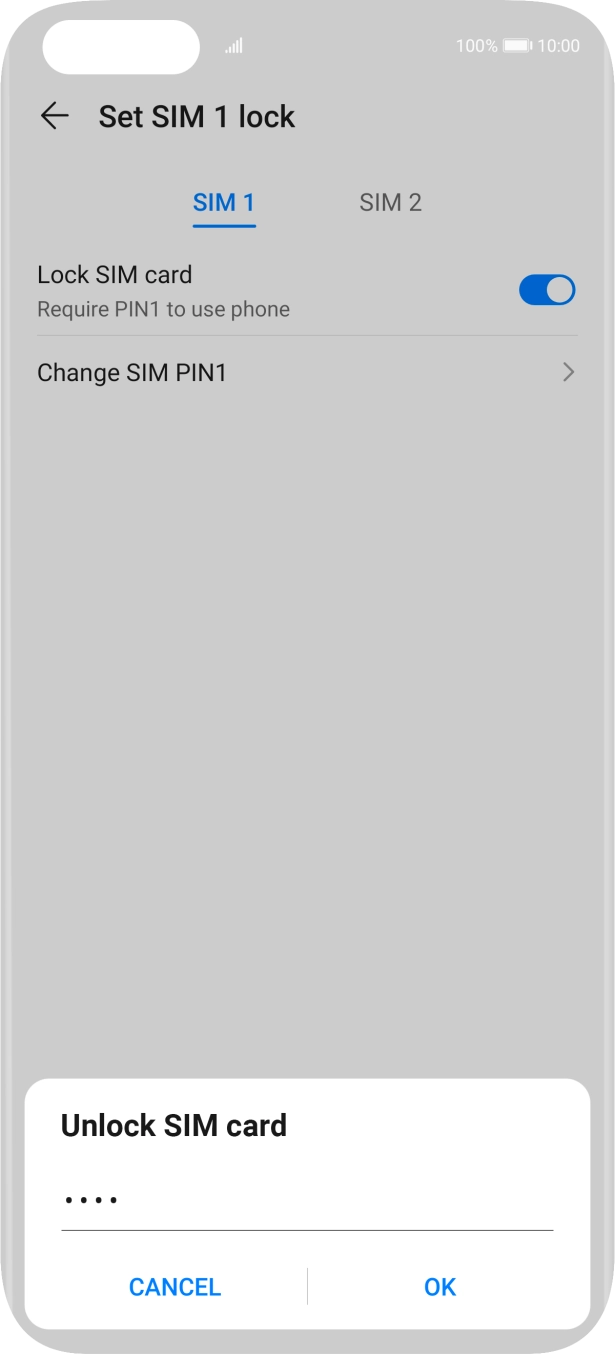 Key in your SIM PIN and press OK. The default SIM PIN is 0000.