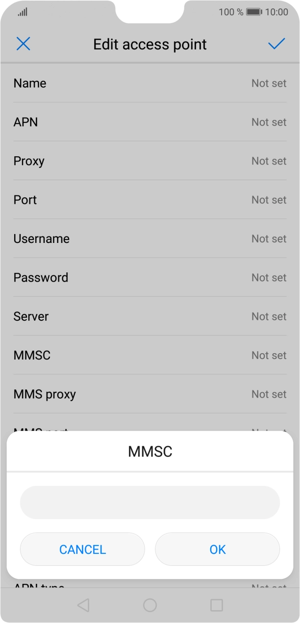 Key in http://mmsc.mms.o2.co.uk:8002 and press OK.