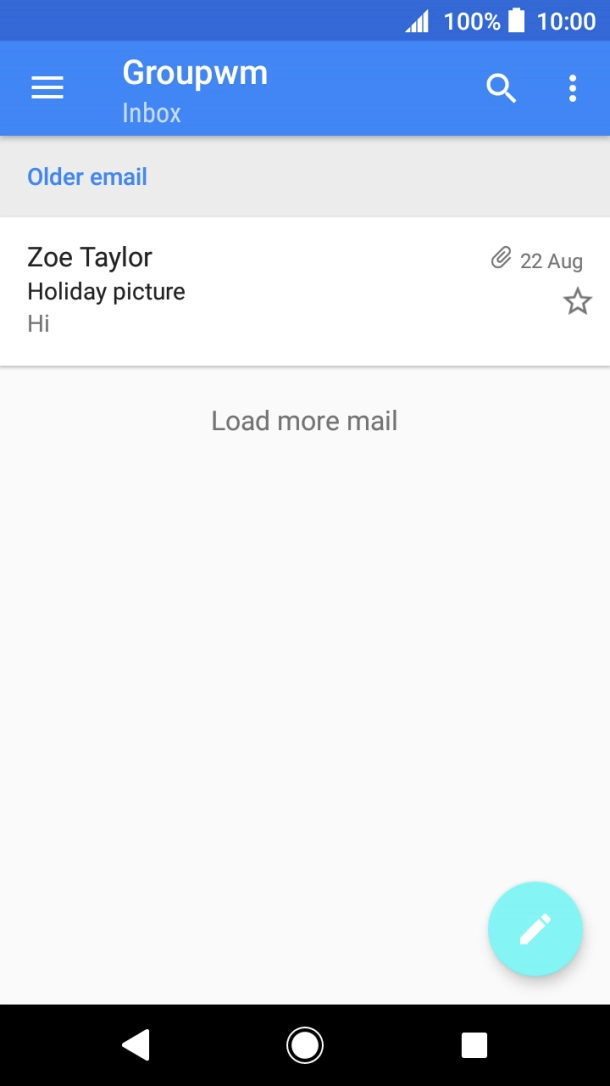 Slide your finger right starting from the left side of the screen.