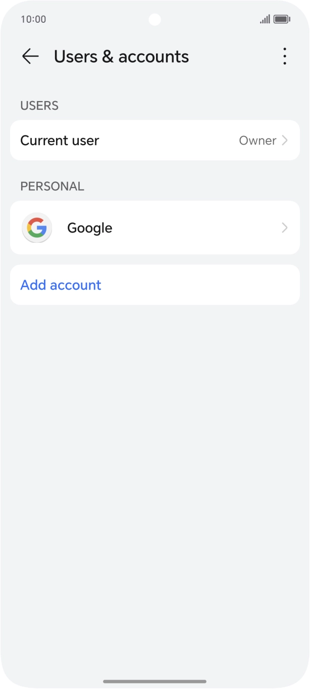 Press Add account. Press Add account.