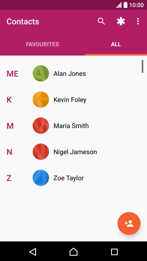 Press the new contact icon.