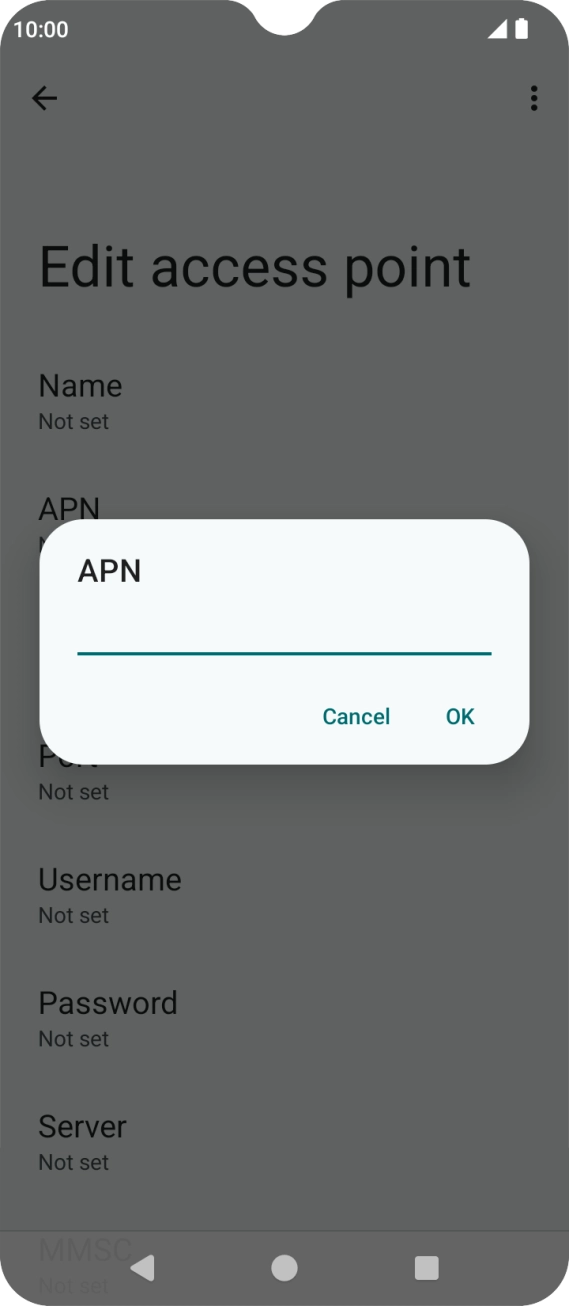Key in mobile.o2.co.uk and press OK.