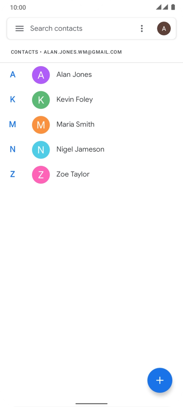 Press the required contact.