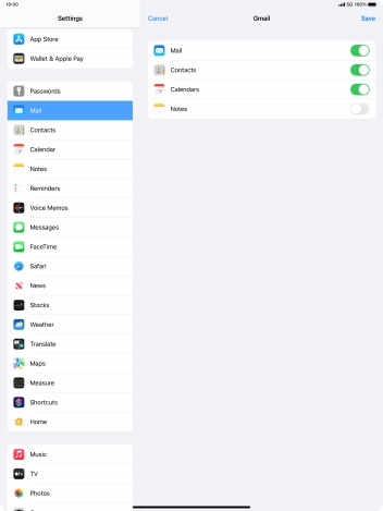 If this screen is displayed, you email account has been recognised and set up automatically. Follow the instructions on the screen to key in more information and finish setting up your tablet.