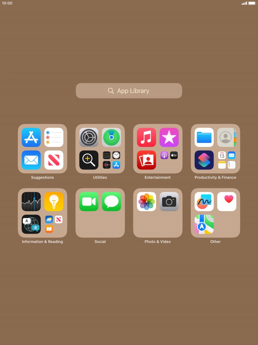 Press the required app.