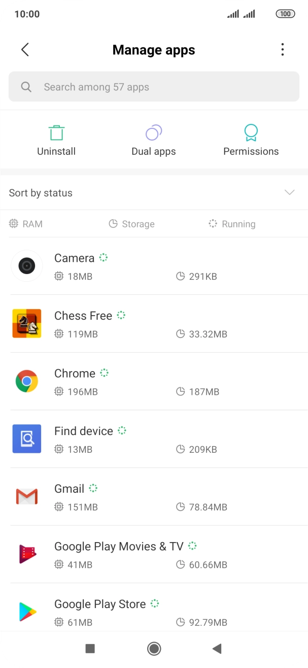 Press the required app.