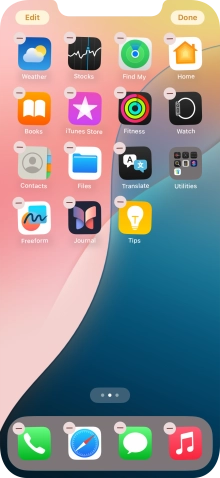 Press the home screen page icon.