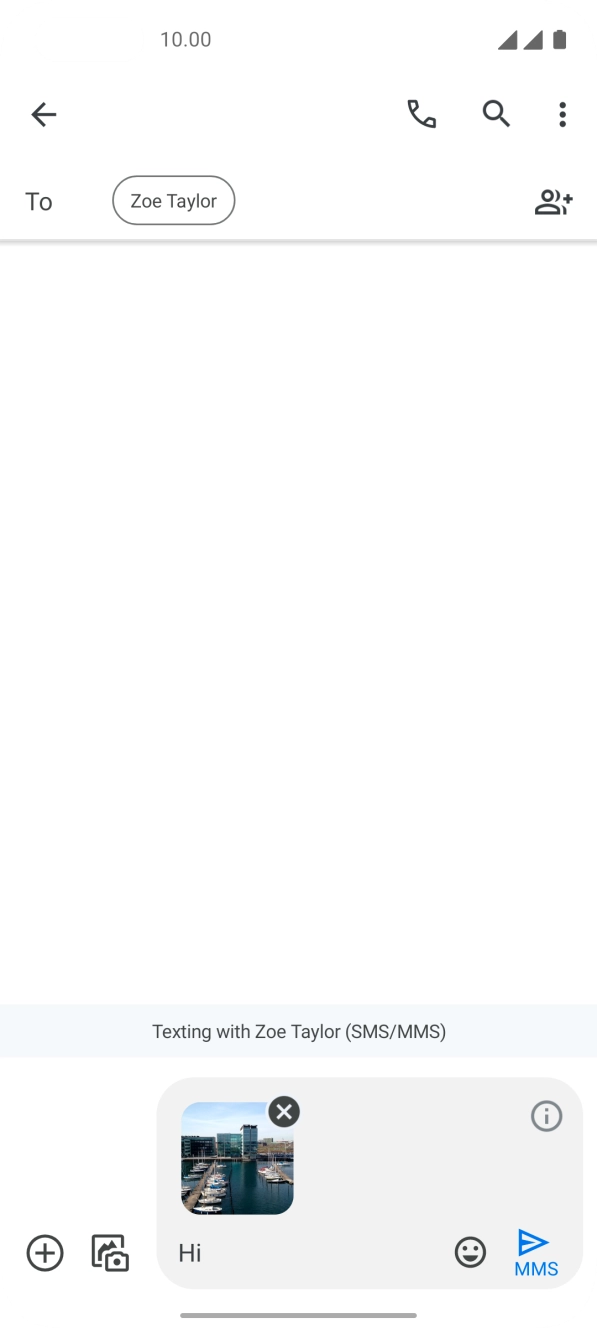 Press the send icon when you've finished your picture message. Press the send icon when you've finished your picture message.