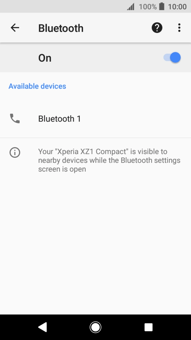 Press the required Bluetooth device and follow the instructions on the screen to pair the device with your phone.
