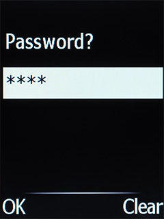 Key in the phone lock code (default is 1234) and press the Navigation key.